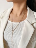 Wholesale Simple Style Solid Color Stainless Steel Plating 18k Gold Plated Necklace main image 5