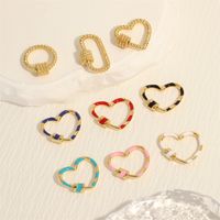 Romantic Sweet Round Oval Heart Shape Copper Enamel Plating 18k Gold Plated Charms main image 1