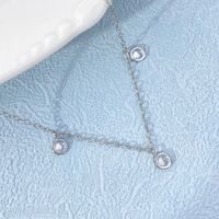 Elegant Solid Color Sterling Silver Plating Inlay Zircon Gold Plated Pendant Necklace main image 3