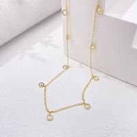 Elegant Solid Color Sterling Silver Plating Inlay Zircon Gold Plated Pendant Necklace main image 1