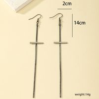 1 Pair Ig Style Simple Style Commute Cross Plating Alloy 14k Gold Plated Silver Plated Drop Earrings main image 4