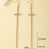 1 Pair Ig Style Simple Style Commute Cross Plating Alloy 14k Gold Plated Silver Plated Drop Earrings main image 5