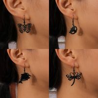 1 Pair Hip-hop Retro Solid Color Hollow Out Zinc Alloy Drop Earrings main image 10