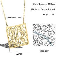 304 Stainless Steel 18K Gold Plated Simple Style Classic Style Plating Solid Color Pendant Necklace main image 6