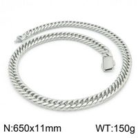 Simple Style Classic Style Solid Color Titanium Steel Chain Necklace sku image 4