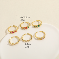 Elegant Lady Geometric Copper Plating Inlay Zircon 14k Gold Plated Open Rings main image 9