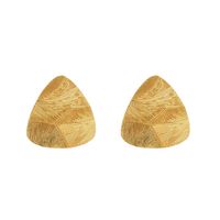 1 Pair Vintage Style Triangle Plating Copper Gold Plated Ear Studs main image 3