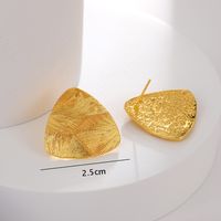 1 Pair Vintage Style Triangle Plating Copper Gold Plated Ear Studs main image 1