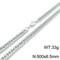 Simple Style Classic Style Solid Color Titanium Steel Chain Necklace sku image 3