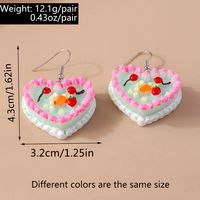 1 Pair Sweet Heart Shape Plastic Zinc Alloy Drop Earrings main image 8