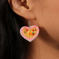1 Pair Sweet Heart Shape Plastic Zinc Alloy Drop Earrings sku image 1