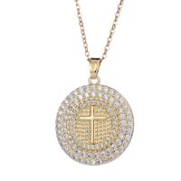 Hip-hop Vintage Style Cross Copper Plating Inlay Zircon Gold Plated Unisex Pendant Necklace main image 6