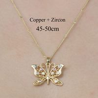 Le Cuivre Style Simple Placage Incruster Tortue Forme De Cœur Papillon Zircon Pendentif sku image 1