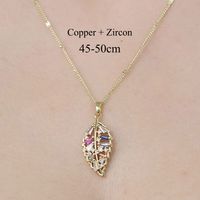 Copper Simple Style Plating Inlay Tortoise Heart Shape Butterfly Zircon Pendant Necklace sku image 6
