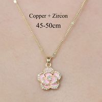 Copper Simple Style Plating Inlay Tortoise Heart Shape Butterfly Zircon Pendant Necklace sku image 2
