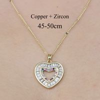 Copper Simple Style Plating Inlay Tortoise Heart Shape Butterfly Zircon Pendant Necklace sku image 12