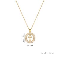 Hip-hop Vintage Style Cross Copper Plating Inlay Zircon Gold Plated Unisex Pendant Necklace sku image 1