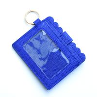 Unisex Color Block Plaid Flower Pu Leather Zipper Buckle Card Holders sku image 31