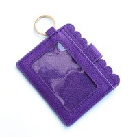 Unisex Color Block Plaid Flower Pu Leather Zipper Buckle Card Holders sku image 30