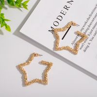 Exaggerated New Geometric Creative New Ore Crystal Peach Heart  Earrings Wholesale sku image 6