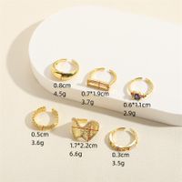 Elegant Classic Style Streetwear Geometric Copper Plating Inlay Zircon 14k Gold Plated Open Rings main image 2
