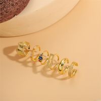 Elegant Classic Style Streetwear Geometric Copper Plating Inlay Zircon 14k Gold Plated Open Rings main image 7