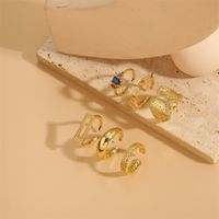 Elegant Classic Style Streetwear Geometric Copper Plating Inlay Zircon 14k Gold Plated Open Rings main image 1
