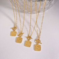 304 Stainless Steel 16K Gold Plated White Gold Plated Gold Plated Retro Plating Number Pendant Necklace main image 1