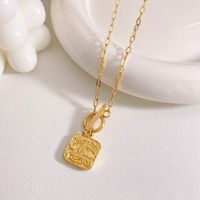 304 Stainless Steel 16K Gold Plated White Gold Plated Gold Plated Retro Plating Number Pendant Necklace main image 3