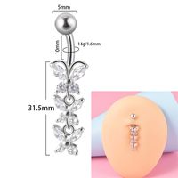 Shiny Butterfly Copper Inlay Zircon Belly Ring sku image 6