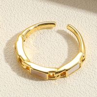 Elegant Classic Style Streetwear Geometric Copper Plating Inlay Zircon 14k Gold Plated Open Rings sku image 5