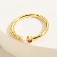 Elegant Lady Simple Style Hexagram Copper Plating Inlay Zircon 14k Gold Plated Open Rings main image 2