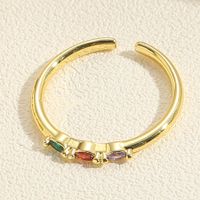 Elegant Dame Einfacher Stil Hexagramm Kupfer Überzug Inlay Zirkon 14 Karat Vergoldet Offener Ring sku image 4