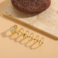 Elegant Dame Einfacher Stil Hexagramm Kupfer Überzug Inlay Zirkon 14 Karat Vergoldet Offener Ring main image 10