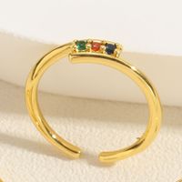 Elegant Lady Simple Style Hexagram Copper Plating Inlay Zircon 14k Gold Plated Open Rings main image 8