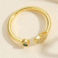 Elegant Dame Einfacher Stil Hexagramm Kupfer Überzug Inlay Zirkon 14 Karat Vergoldet Offener Ring sku image 5