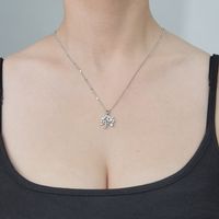 Kupfer Einfacher Stil Überzug Inlay Herzform Schmetterling Blätter Zirkon Halskette Mit Anhänger main image 5
