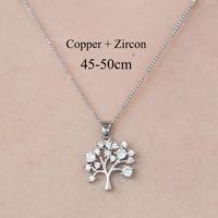 Copper Simple Style Plating Inlay Heart Shape Butterfly Leaves Zircon Pendant Necklace sku image 1