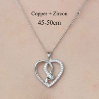 Copper Simple Style Plating Inlay Heart Shape Butterfly Leaves Zircon Pendant Necklace sku image 5