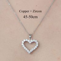 Copper Simple Style Plating Inlay Heart Shape Butterfly Leaves Zircon Pendant Necklace sku image 6