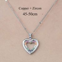 Copper Simple Style Plating Inlay Heart Shape Butterfly Leaves Zircon Pendant Necklace sku image 4
