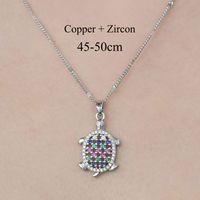 Copper Simple Style Plating Inlay Heart Shape Butterfly Leaves Zircon Pendant Necklace sku image 7