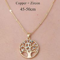 201 Stainless Steel Zircon Simple Style Polishing Plating Inlay Tree Heart Shape Butterfly Zircon Pendant Necklace sku image 6