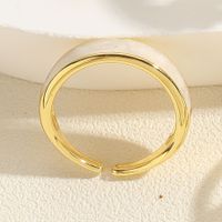 Lady Classic Style Streetwear Geometric Copper Plating Inlay Zircon 14k Gold Plated Open Rings main image 3
