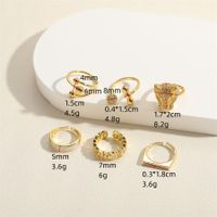 Lady Classic Style Streetwear Geometric Copper Plating Inlay Zircon 14k Gold Plated Open Rings main image 9