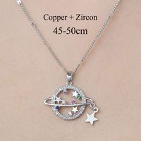 Simple Style Devil's Eye Star Flower Copper Plating Inlay Zircon Pendant Necklace sku image 3
