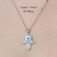 Simple Style Devil's Eye Star Flower Copper Plating Inlay Zircon Pendant Necklace sku image 11