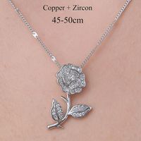 201 Stainless Steel Zircon Simple Style Polishing Plating Inlay Cross Heart Shape Crown Zircon Pendant Necklace sku image 4