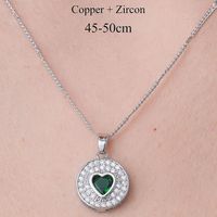 Acero Inoxidable 201 Circón Estilo Simple Pulido Enchapado Embutido Cruzar Forma De Corazón Corona Circón Collar Colgante sku image 3