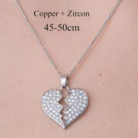 201 Stainless Steel Zircon Simple Style Polishing Plating Inlay Cross Heart Shape Crown Zircon Pendant Necklace sku image 7